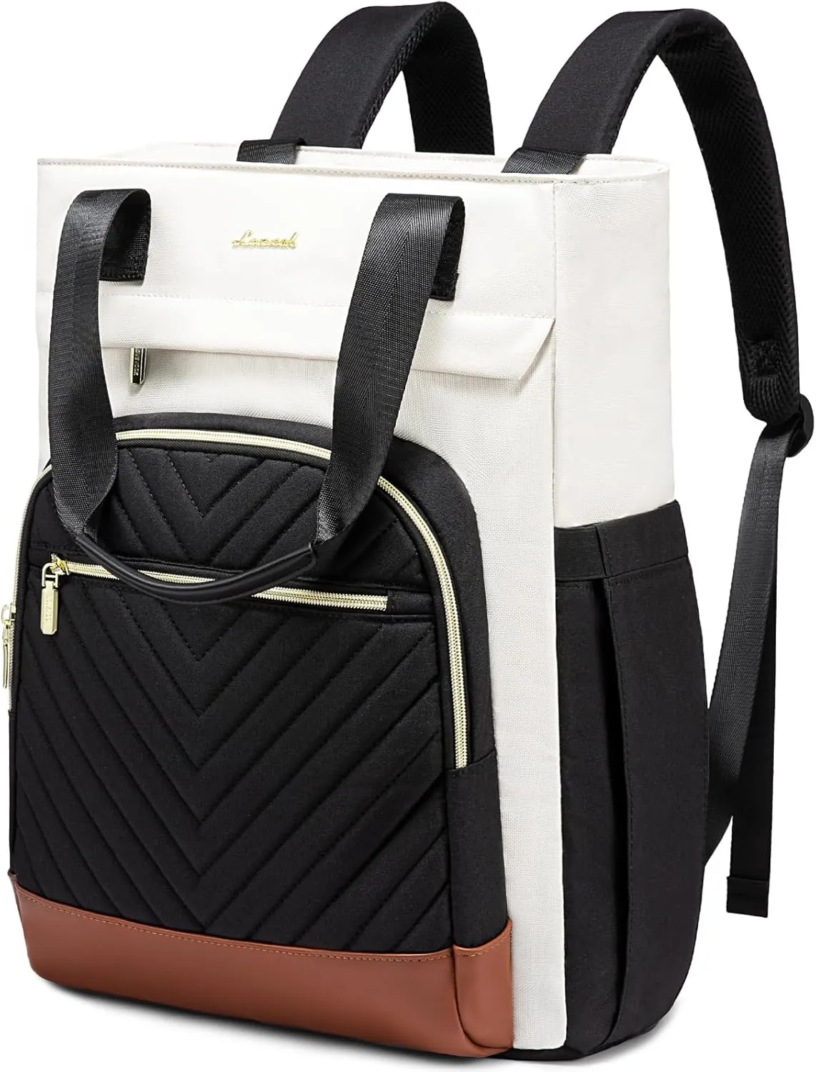 LOVEVOOK Laptop Backpack for Women, 17 Inch Work Laptop Bag Teacher Nurse Backpack, Wide Open Travel Backpack Purse Convertible Business Computer Tote Daypack, Black