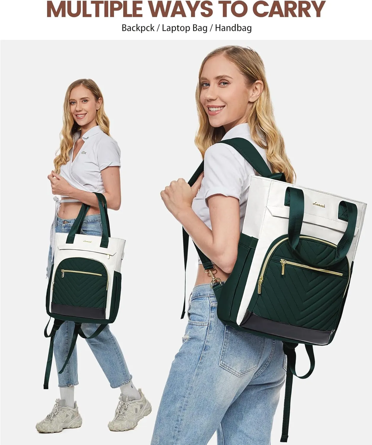 LOVEVOOK Laptop Backpack for Women, 17 Inch Work Laptop Bag Teacher Nurse Backpack, Wide Open Travel Backpack Purse Convertible Business Computer Tote Daypack