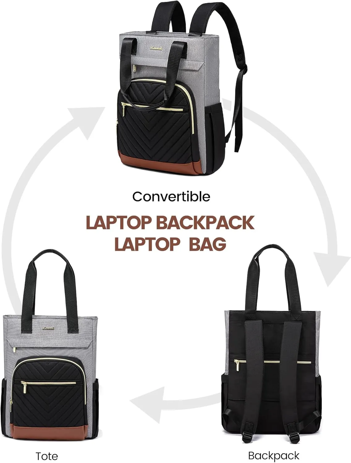 LOVEVOOK Laptop Backpack for Women, 17 Inch Work Laptop Bag Teacher Nurse Backpack, Wide Open Travel Backpack Purse Convertible Business Computer Tote Daypack