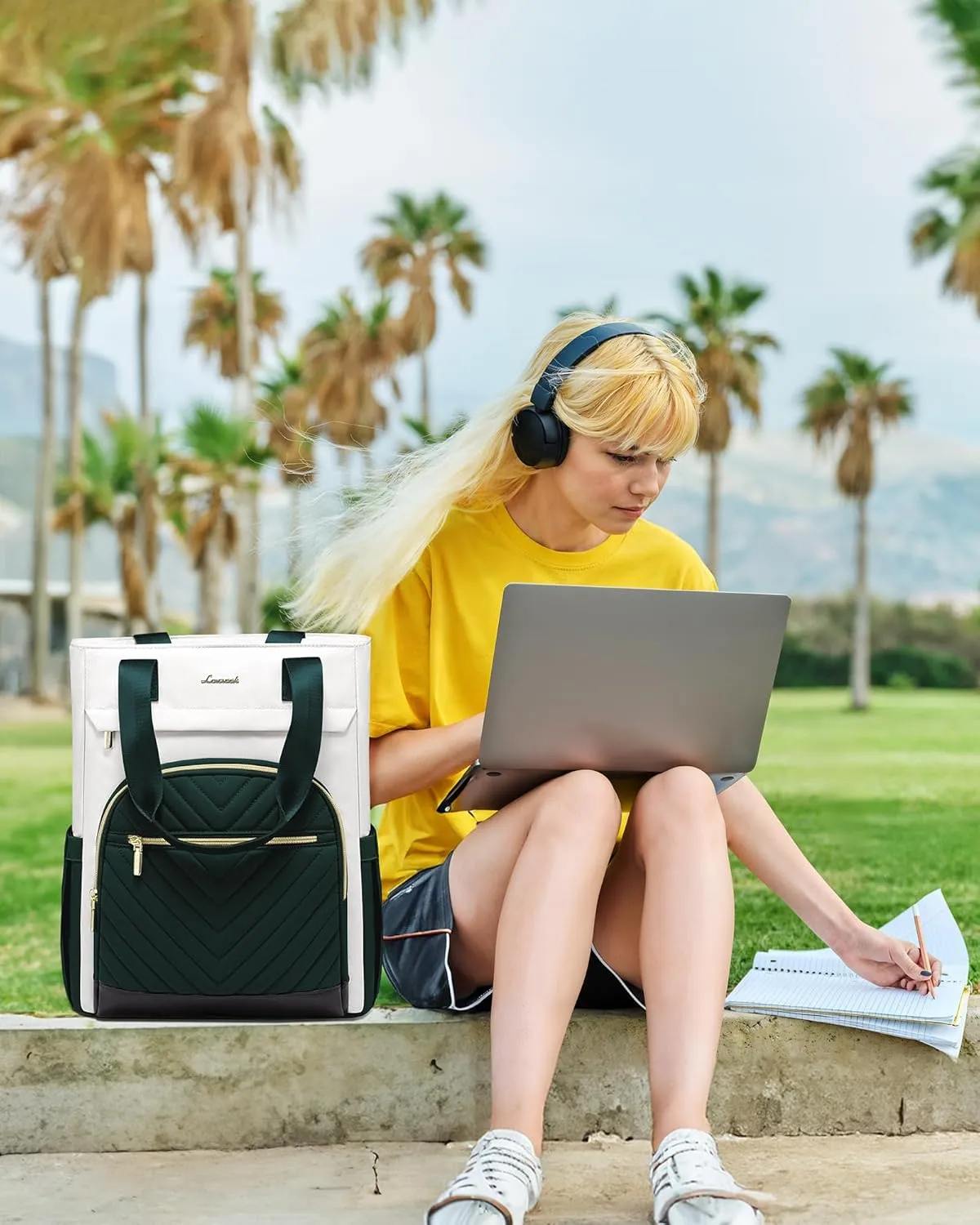 LOVEVOOK Laptop Backpack for Women, 17 Inch Work Laptop Bag Teacher Nurse Backpack, Wide Open Travel Backpack Purse Convertible Business Computer Tote Daypack