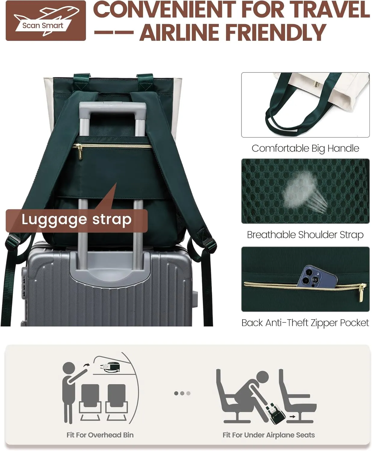LOVEVOOK Laptop Backpack for Women, 17 Inch Work Laptop Bag Teacher Nurse Backpack, Wide Open Travel Backpack Purse Convertible Business Computer Tote Daypack