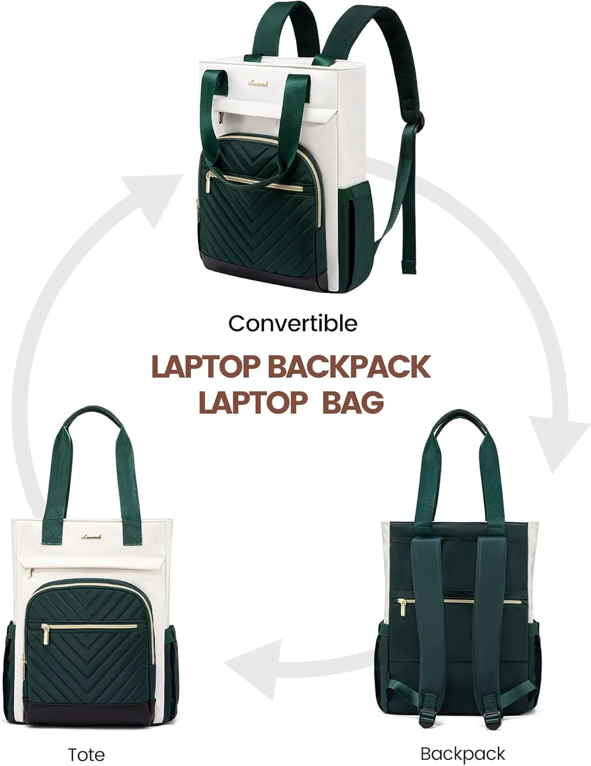 LOVEVOOK Laptop Backpack for Women, 17 Inch Work Laptop Bag Teacher Nurse Backpack, Wide Open Travel Backpack Purse Convertible Business Computer Tote Daypack
