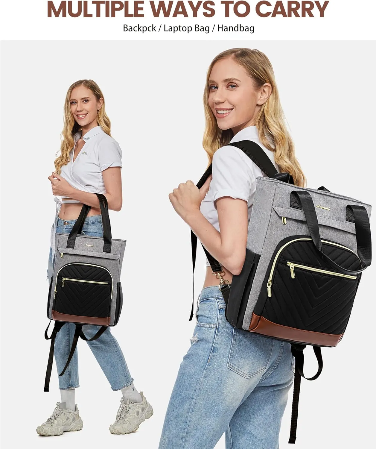 LOVEVOOK Laptop Backpack for Women, 17 Inch Work Laptop Bag Teacher Nurse Backpack, Wide Open Travel Backpack Purse Convertible Business Computer Tote Daypack