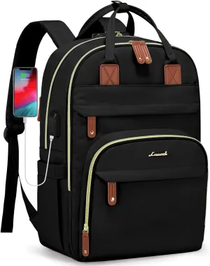 LOVEVOOK Laptop Backpack for Women & Men, Unisex Travel Anti-theft Bag Business Computer Backpacks Purse College Bag, Casual Hiking Daypack with Lock, 17 Inch, Black