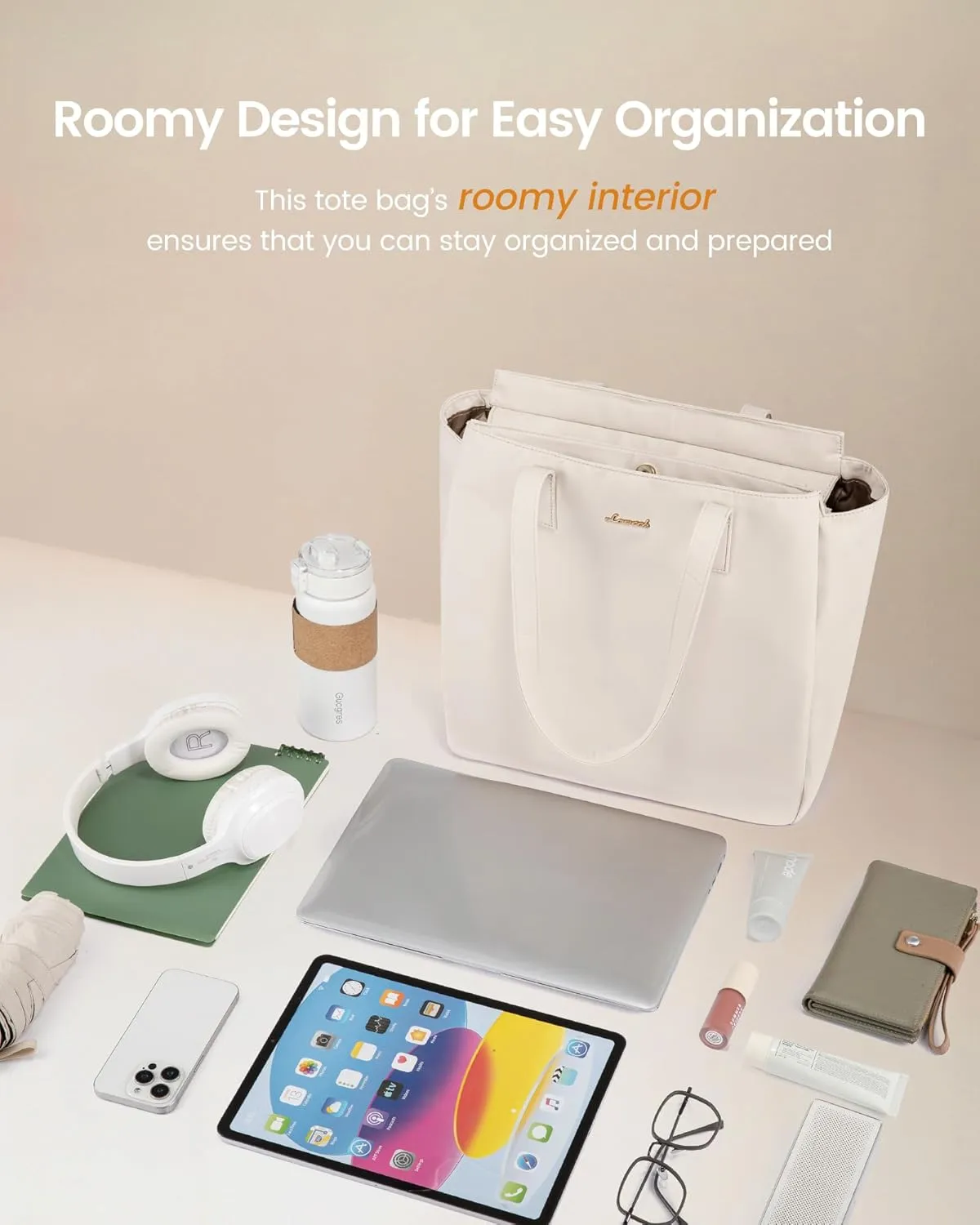 LOVEVOOK Tote Bag For Women, Large Work Tote with Zipper, Travel Shoulder Handbag, Carry on Bag for Teacher Nurse Gym