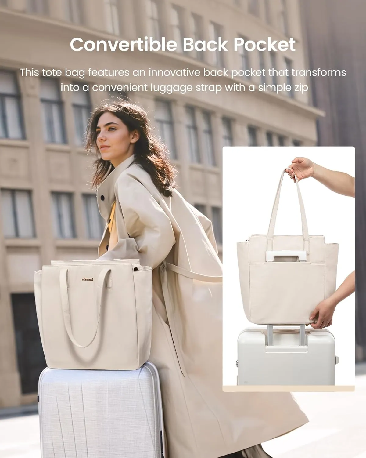 LOVEVOOK Tote Bag For Women, Large Work Tote with Zipper, Travel Shoulder Handbag, Carry on Bag for Teacher Nurse Gym