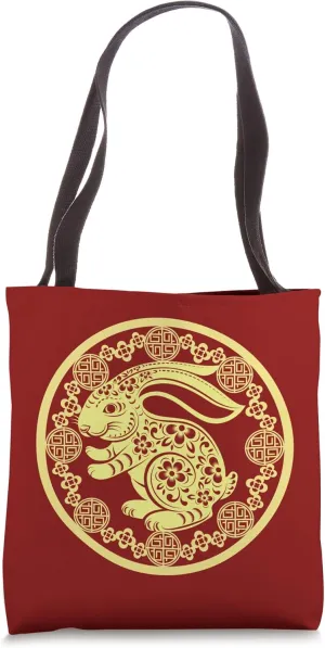 Lucky Money Red Pocket Rabbit Year Ingot Coin - Art on Back Tote Bag