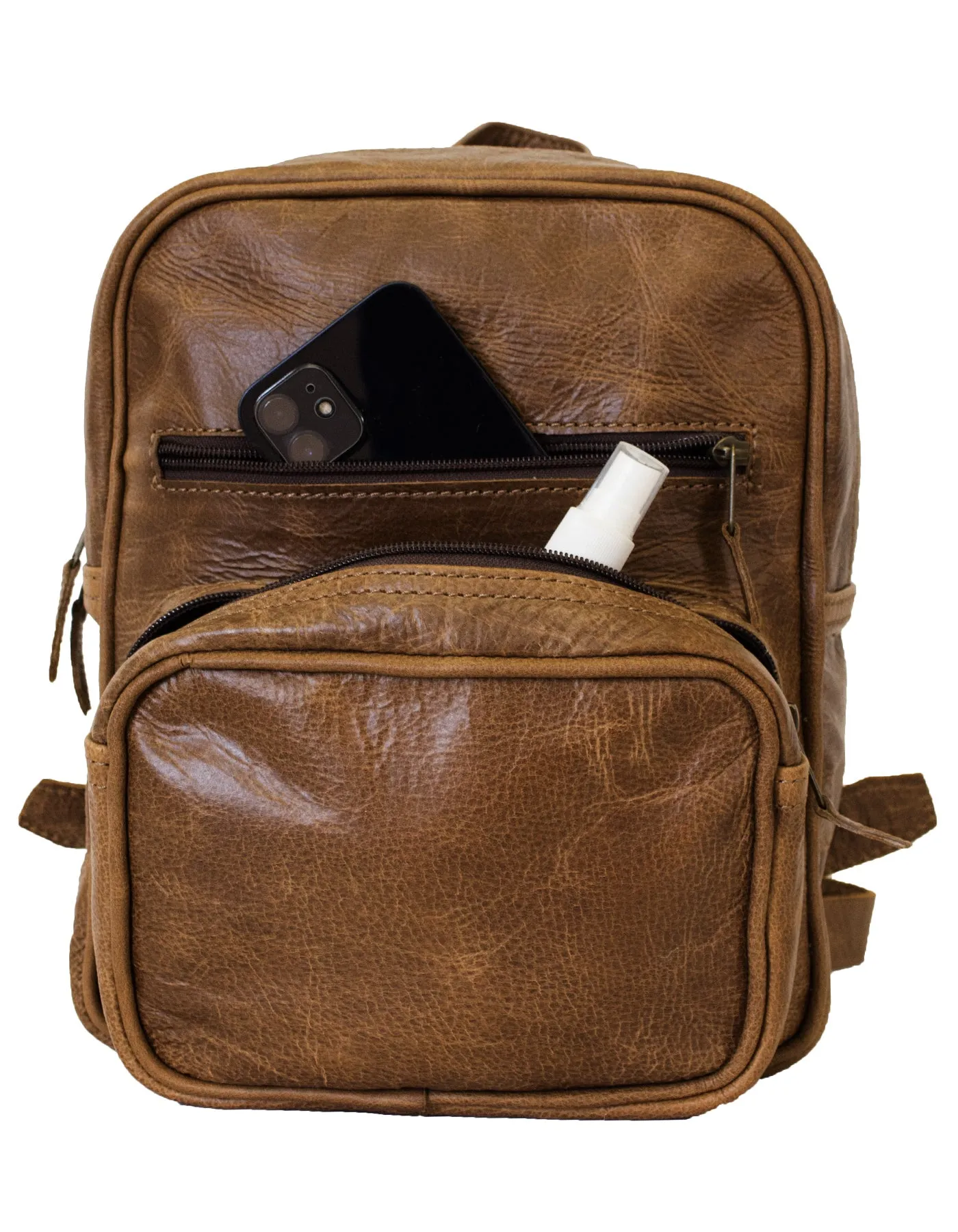 Luvsa LS-MS071 Full Grain Genuine Leather Backpack with YKK Zip