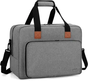 LUXJA Sewing Machine Bag, Portable Tote Bag Compatible with Most Singer, Brother Sewing Machines and Extra Sewing Accessories, Gray