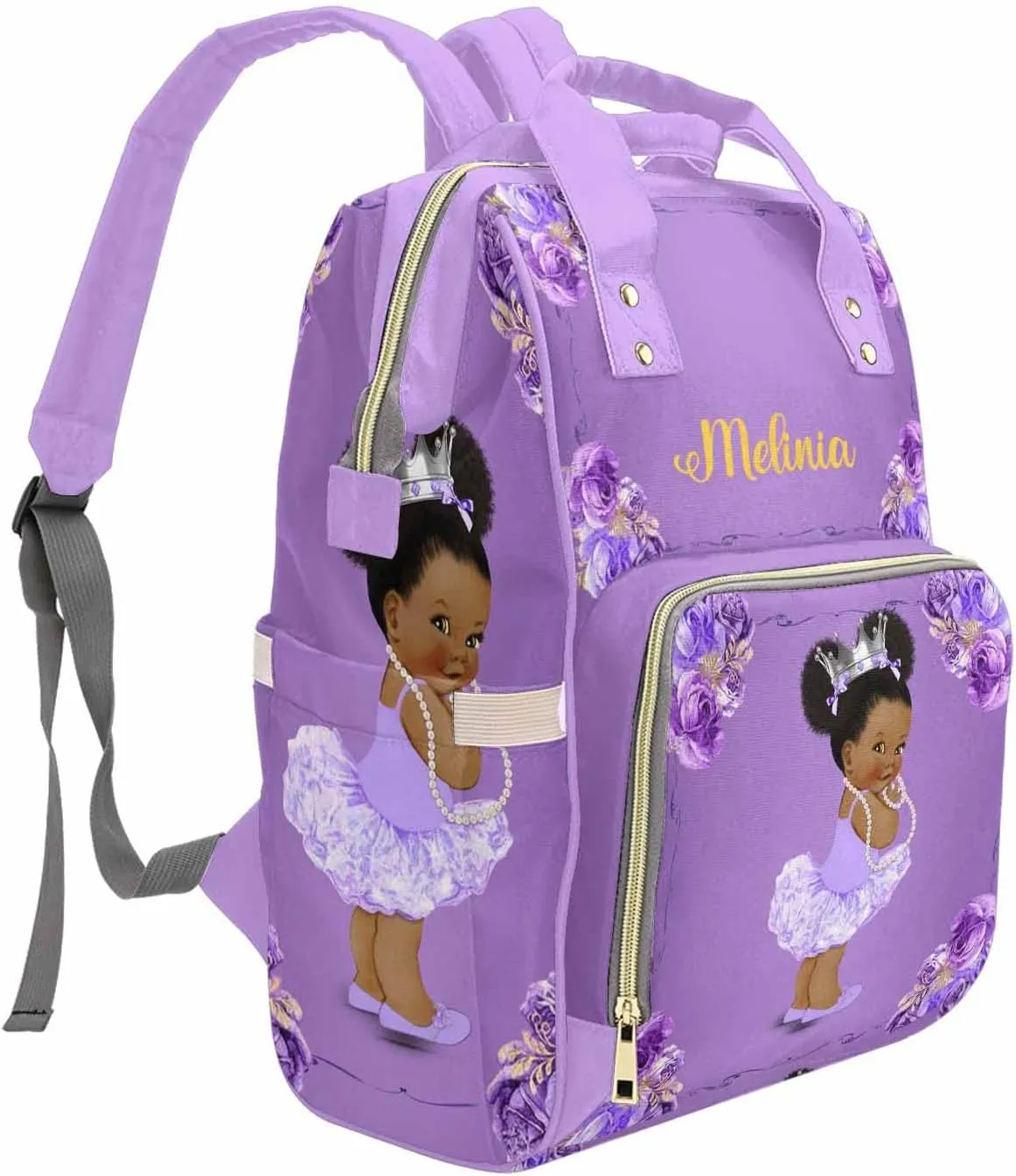 M YESCUSTOM Personalized Diaper Bag with Name for Mom, Custom Stars Bag with Large Capacity for Travel Multifunction Backpacks for Women
