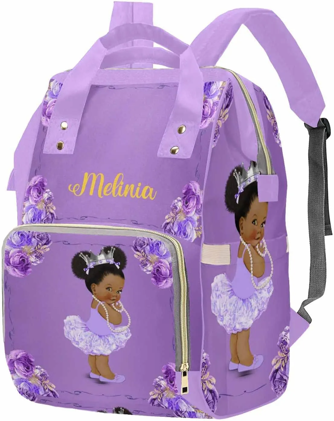 M YESCUSTOM Personalized Diaper Bag with Name for Mom, Custom Stars Bag with Large Capacity for Travel Multifunction Backpacks for Women