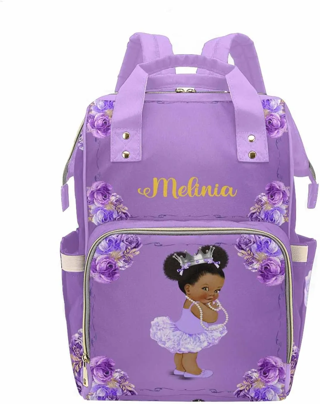 M YESCUSTOM Personalized Diaper Bag with Name for Mom, Custom Stars Bag with Large Capacity for Travel Multifunction Backpacks for Women