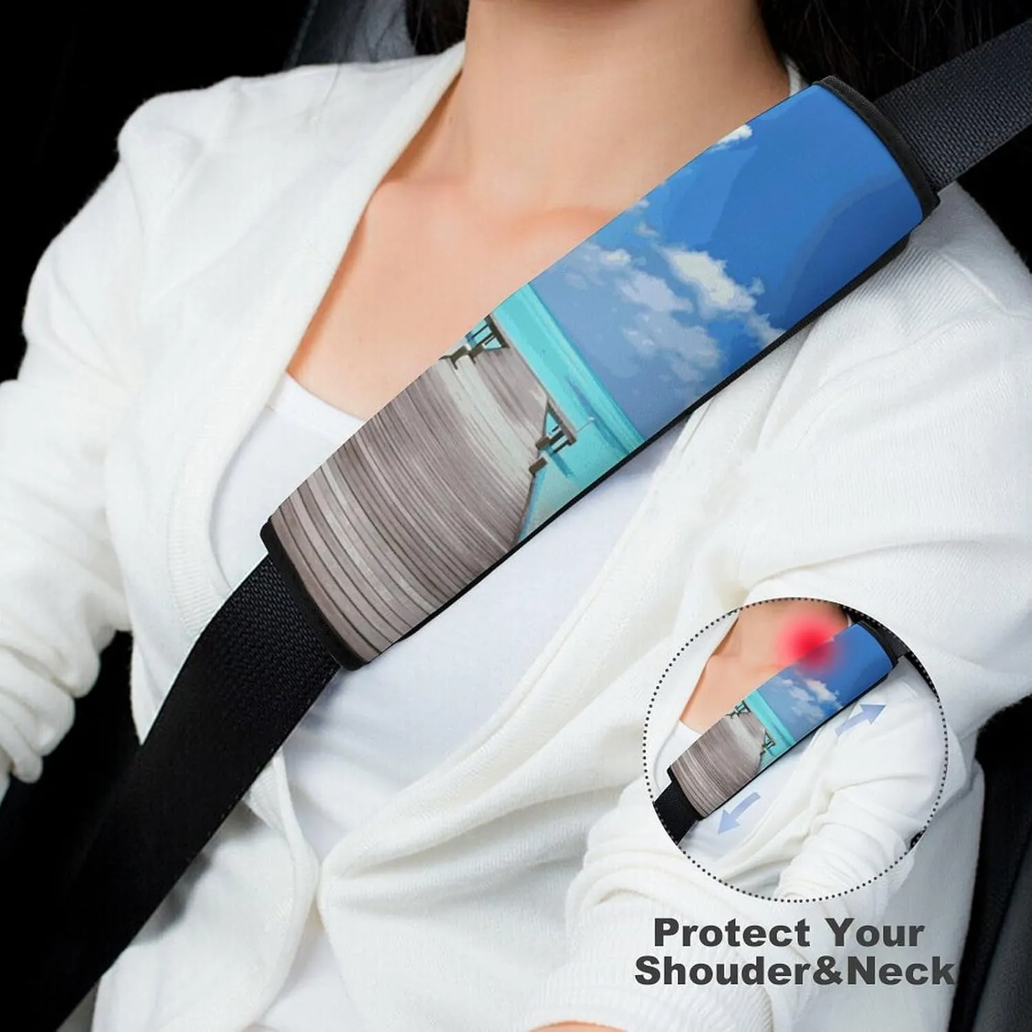 Maldives Holidays Auto Seat Belt Cover 1PCS Universal Car Seat Belt Shoulder Protector Pad, Protect Your Shoulders and Neck for Car Seat Belt, Shoulder Bag, Backpack