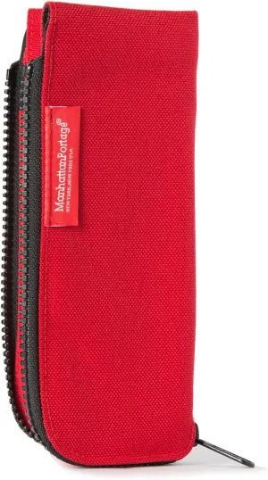 Manhattan Portage Half Zip Pen Case Made From Durable 1000D Cordura With Zipper Closure Fits Most pens Perfect Organizer for College Office And Travel Essentials (Red)