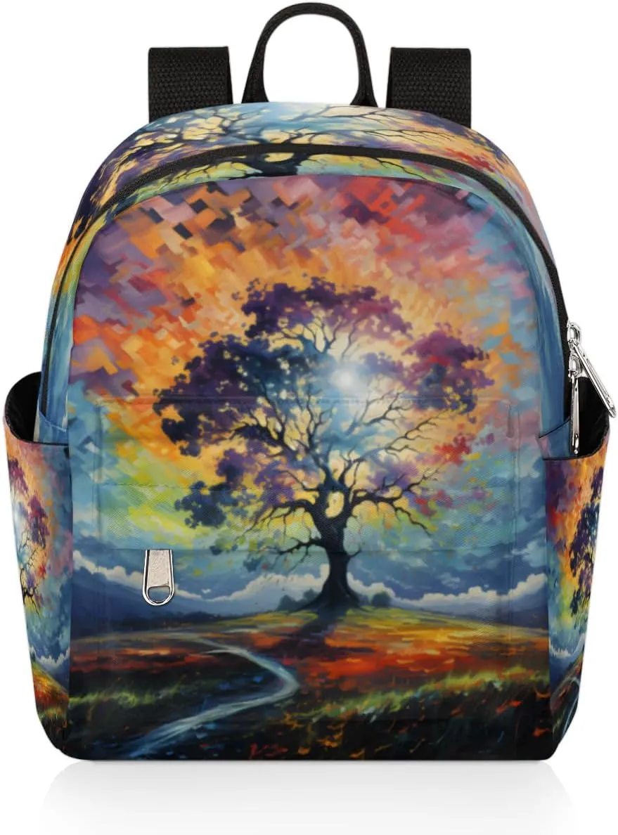 Maple Trees Sketch Print Mini Backpack Purse for Women Lightweight Shoulder Bag Women Shopping Backpack Small Backpacks Purse