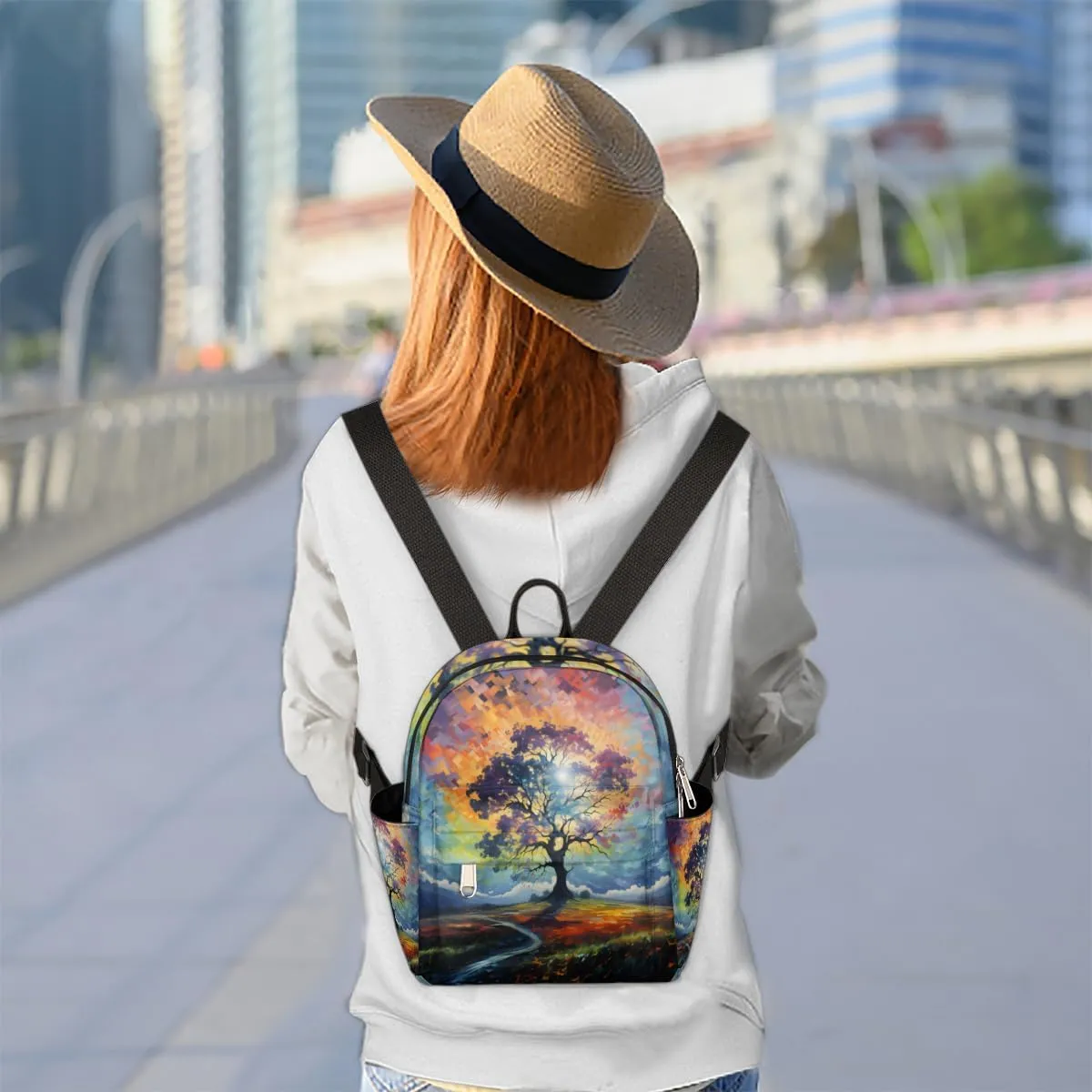 Maple Trees Sketch Print Mini Backpack Purse for Women Lightweight Shoulder Bag Women Shopping Backpack Small Backpacks Purse