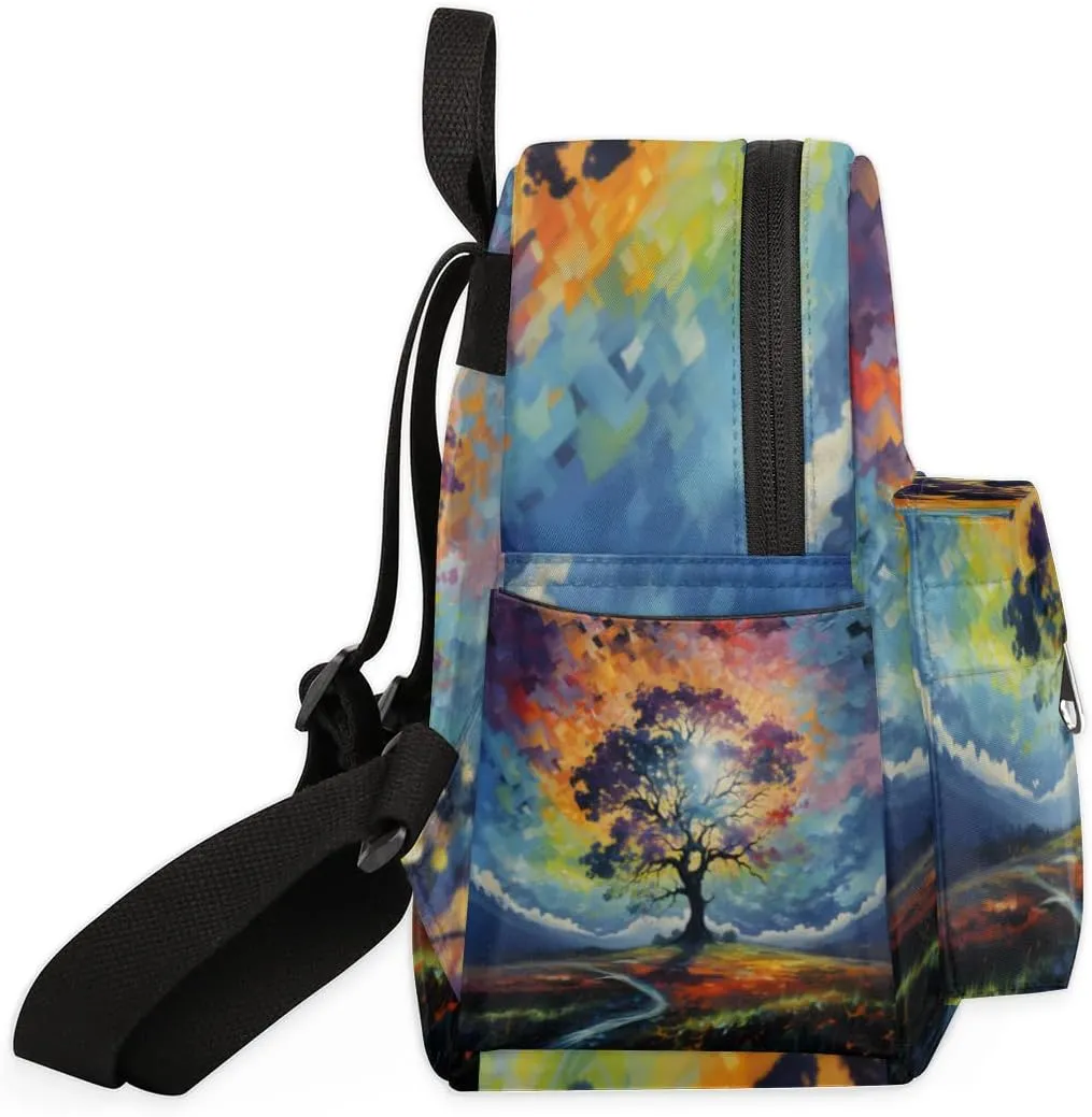Maple Trees Sketch Print Mini Backpack Purse for Women Lightweight Shoulder Bag Women Shopping Backpack Small Backpacks Purse