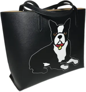 Marc Tetro Boston Terrier Medium Tote Black