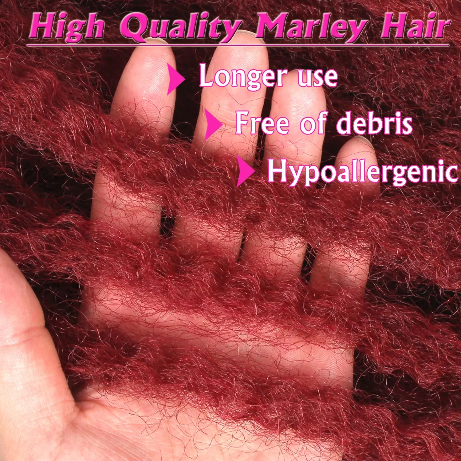 Marley Twist Braiding Hair 18 Inch Marley Hair 8 Packs Kinky Twist Hair Extensions for Afro Kinky Curly Braiding Soft and Natural Crochet Hair (18 Inch 8packs,BUG)