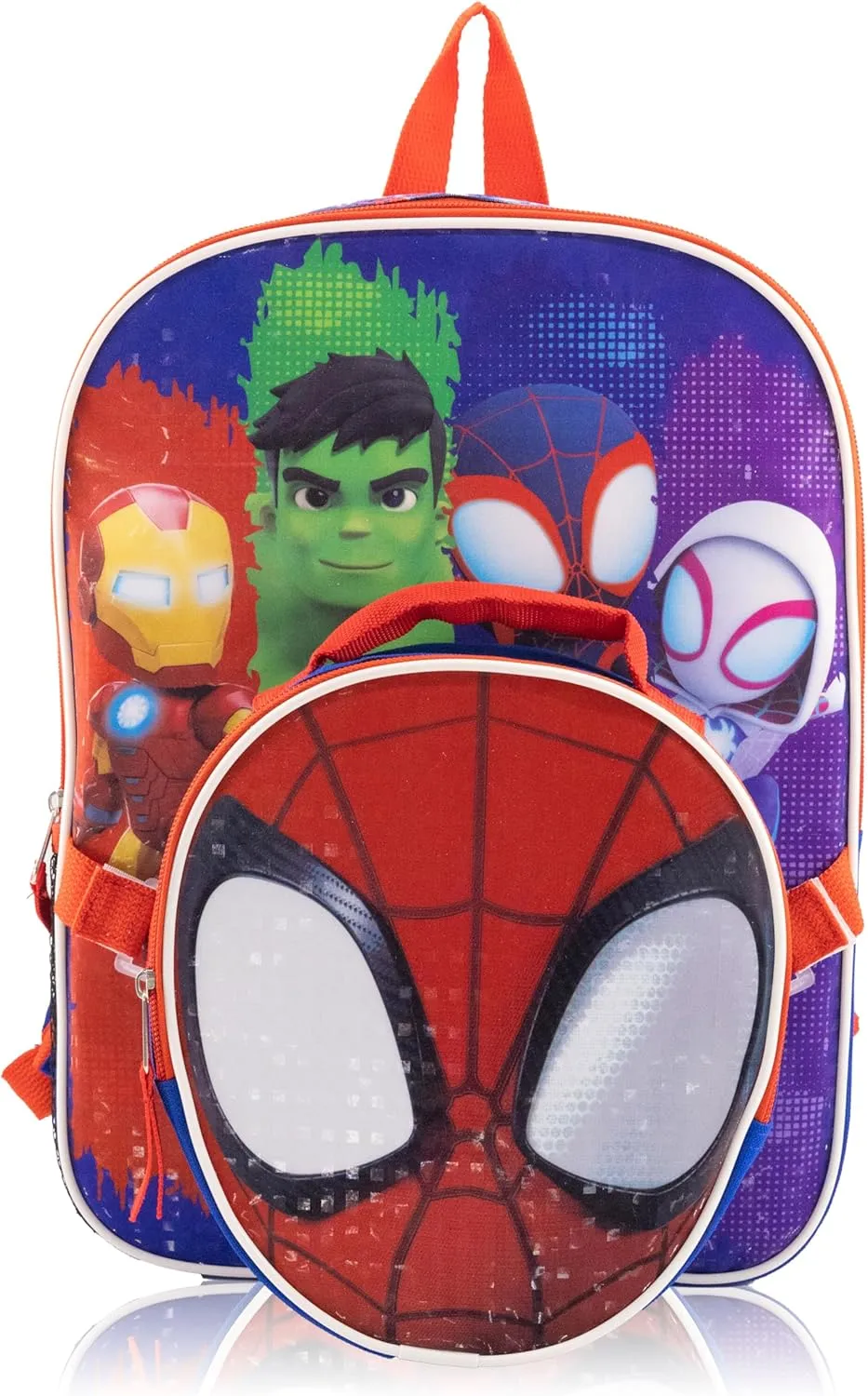 Marvel Spidey and His Amazing Friends Backpack With Lunch Box for Kids | Insulated Lunch Bag Lunch Box for Boys, Girls, Toddlers | 14" Backpack for School and Reusable Lunchbox