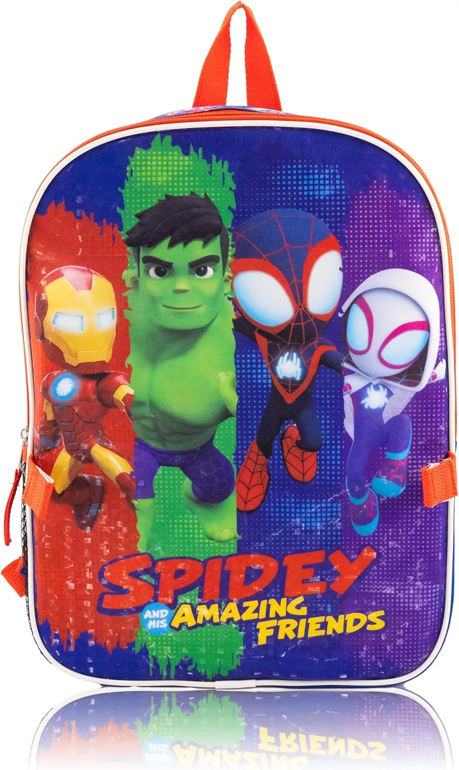 Marvel Spidey and His Amazing Friends Backpack With Lunch Box for Kids | Insulated Lunch Bag Lunch Box for Boys, Girls, Toddlers | 14" Backpack for School and Reusable Lunchbox