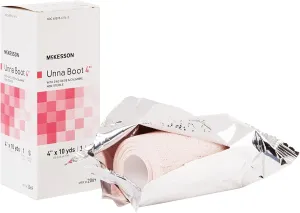 McKesson Unna Boot with Zinc Oxide and Calamine, Non-Sterile, 4 in x 10 yd, 1 Roll, 12 Packs, 12 Total