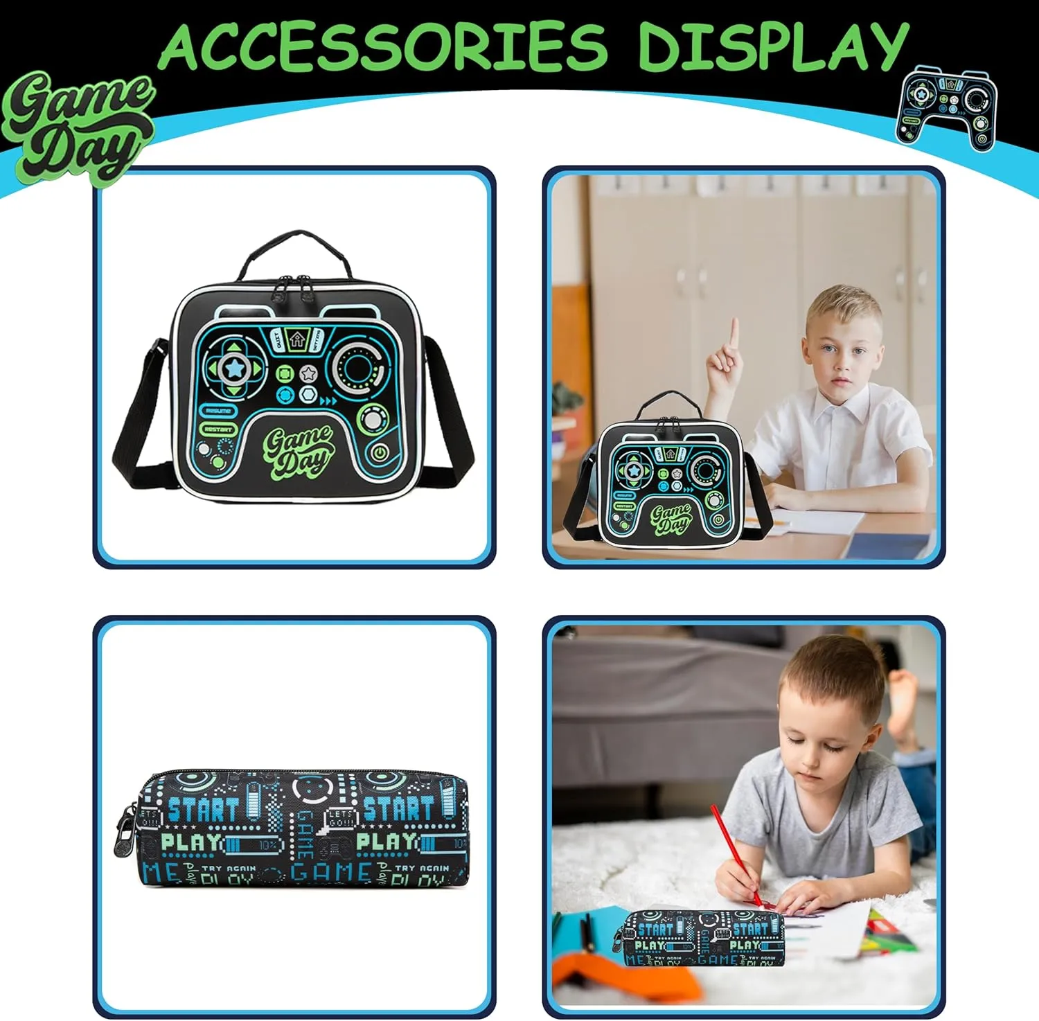 Meetbelify Kids Rolling Backpack with Wheels for Boys Rolling Backpacks with Lunch Box for Elementary School Students 3 in 1 Travel Luggage Suitcase for Boys Age 8-10