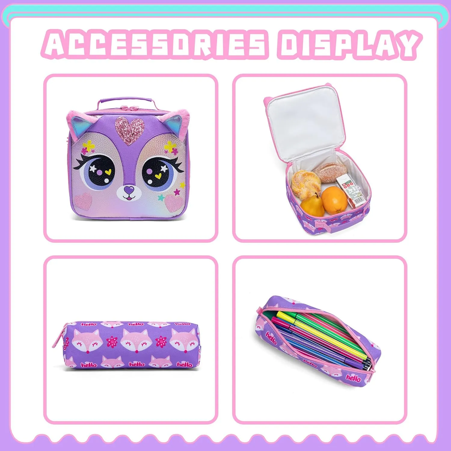 Meetbelify Rolling Backpack for Girls Backpacks with Wheels for Elementary Preschool Students Kids 3 in 1 Travel Luggage Carry on Suitcase for Girls Age 8-10