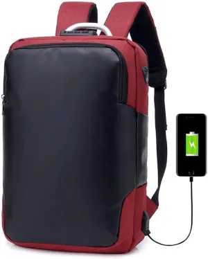 Men's Backpacks Unisex Waterproof Men Backpack Travel Pack Sports Bag Pack USB Charging Bags Business Men's Super Backpack Male Bag(Claret)