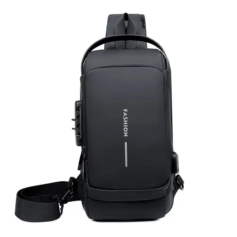 Men's Chest Bag Password Lock Anti-theft Biker Bag Leisure Outdoor Running Travel Waist Bag Shoulder Crossbody Sports Backpacks