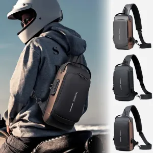Men's Chest Bag Password Lock Anti-theft Biker Bag Leisure Outdoor Running Travel Waist Bag Shoulder Crossbody Sports Backpacks