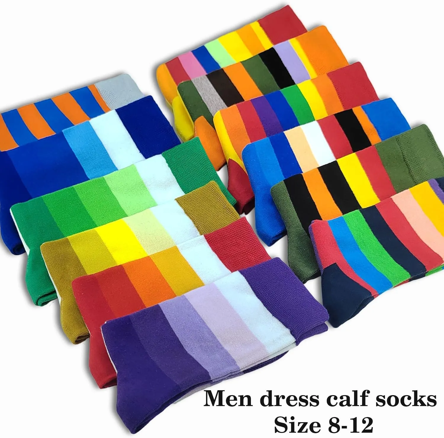 Men's Dress Socks Argyle Black Dress Fun Funny Colorful Novelty Crazy Patterned Sock Cotton Calf Bulk Packs Size 8-12