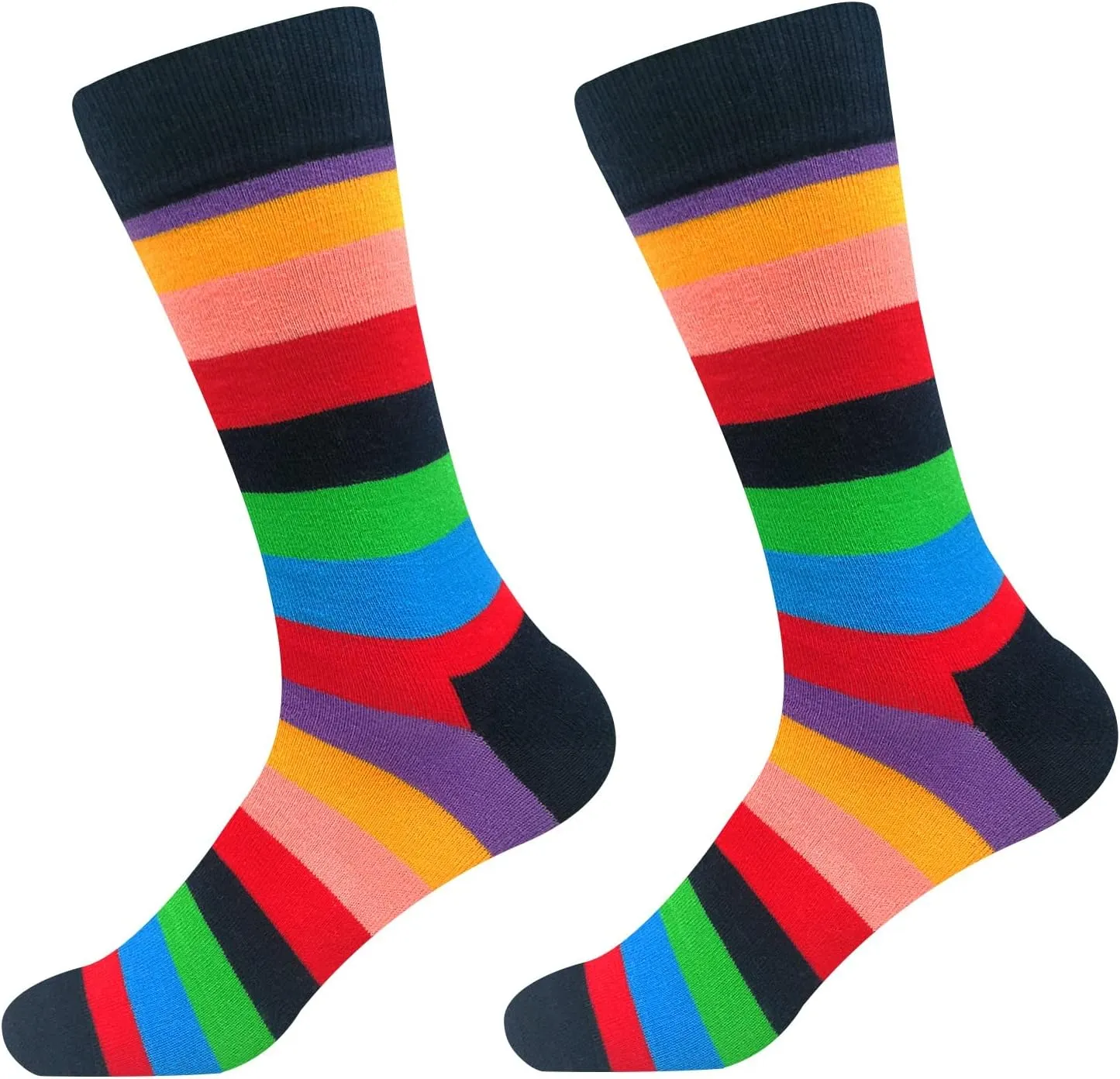 Men's Dress Socks Argyle Black Dress Fun Funny Colorful Novelty Crazy Patterned Sock Cotton Calf Bulk Packs Size 8-12