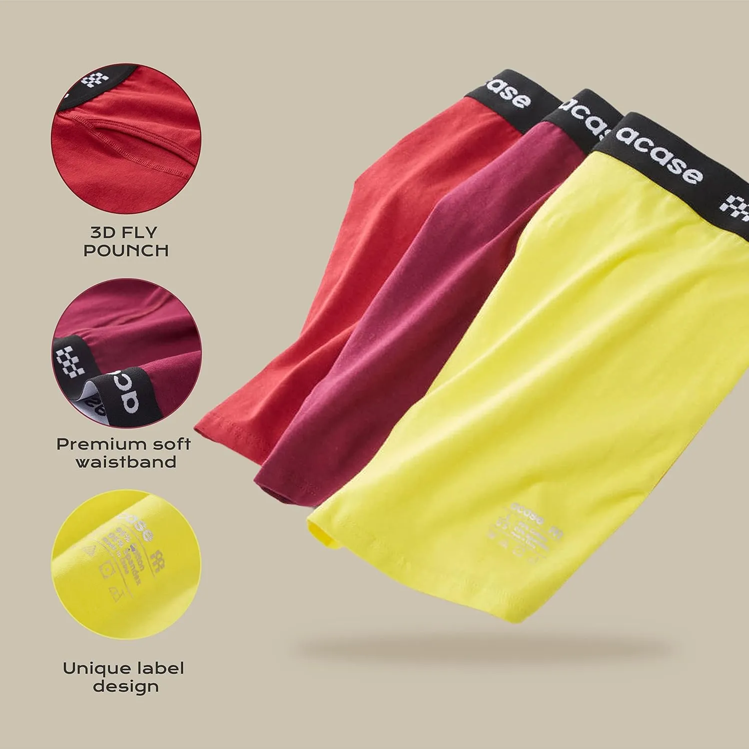 Mens Underwear Boxers Briefs Cotton Stretchy Underwear Pack Compression Boxer with Pouch Breathable Brief for Men