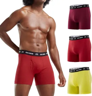 Mens Underwear Boxers Briefs Cotton Stretchy Underwear Pack Compression Boxer with Pouch Breathable Brief for Men