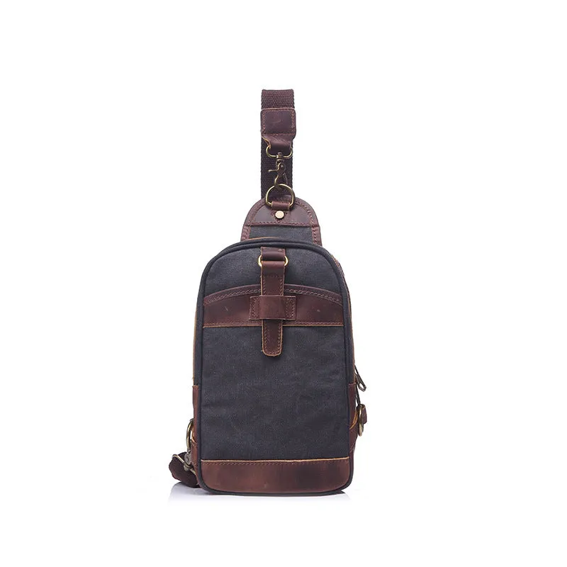 Men's Vintage Waterproof Canvas Crossbody Chest Bag