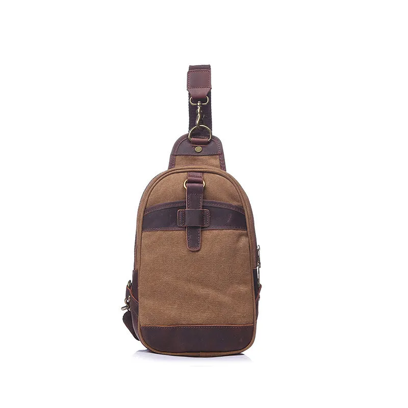 Men's Vintage Waterproof Canvas Crossbody Chest Bag