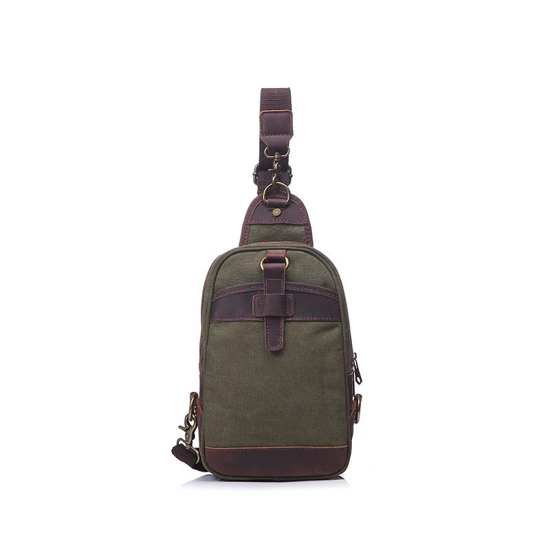 Men's Vintage Waterproof Canvas Crossbody Chest Bag