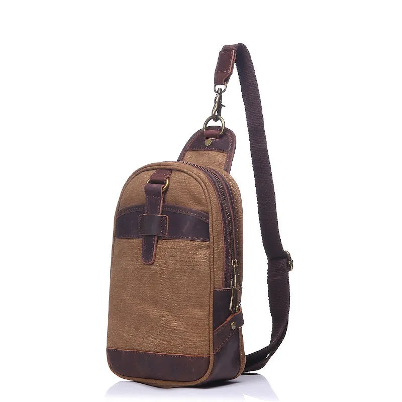 Men's Vintage Waterproof Canvas Crossbody Chest Bag