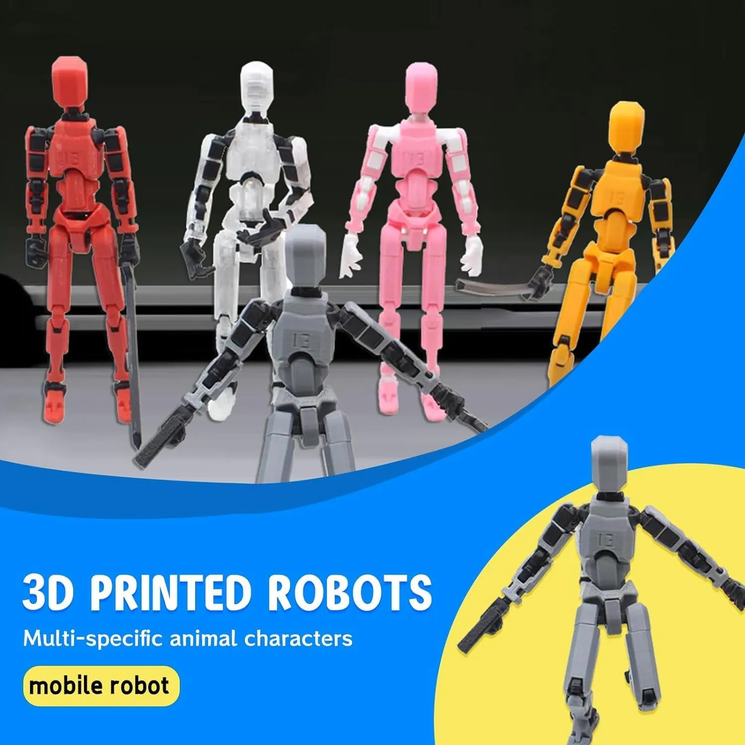 MerryXD T13 Action Figure,Assembly Completed Dummy Nova Titan Lucky 13 Action Figure 3D Printed Multi-Jointed Movable Toy Black