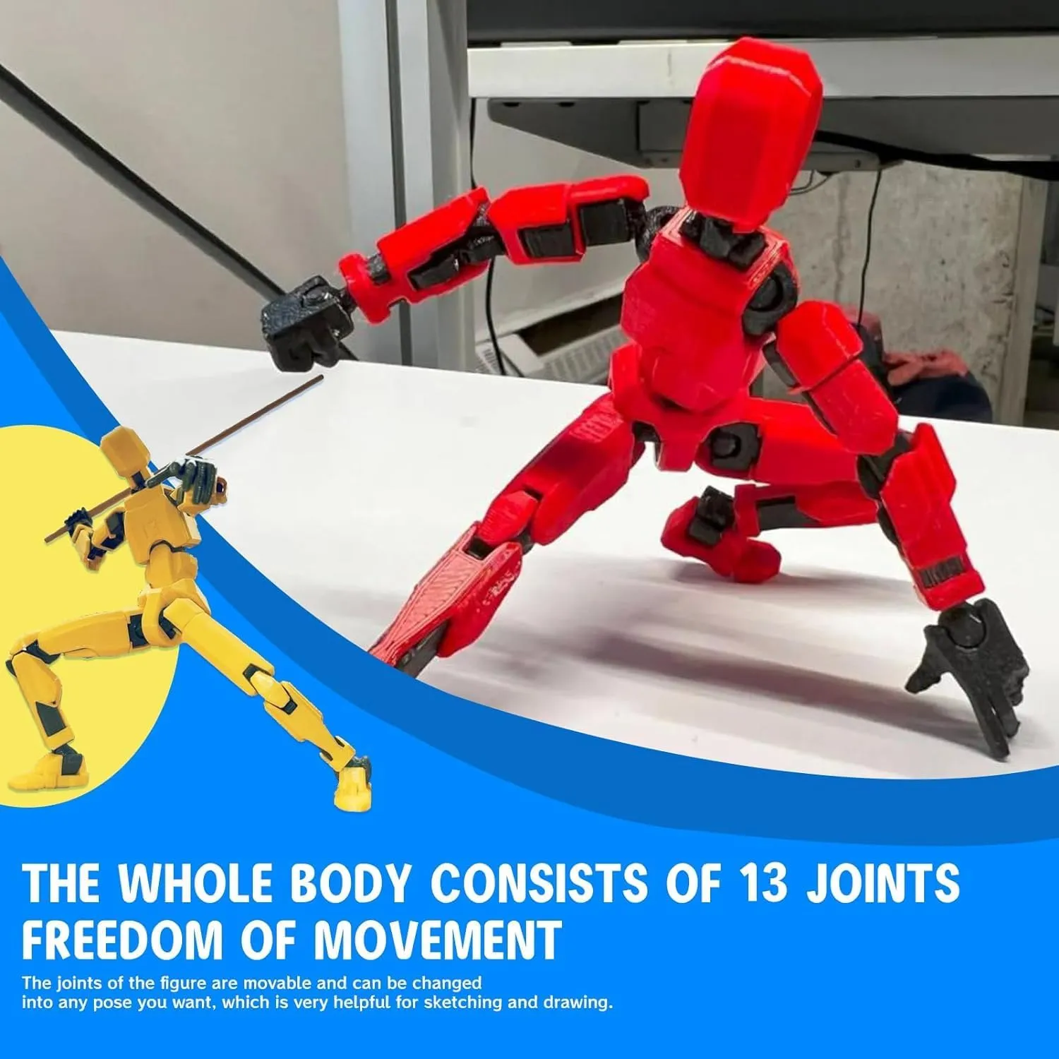 MerryXD T13 Action Figure,Assembly Completed Dummy Nova Titan Lucky 13 Action Figure 3D Printed Multi-Jointed Movable Toy Black
