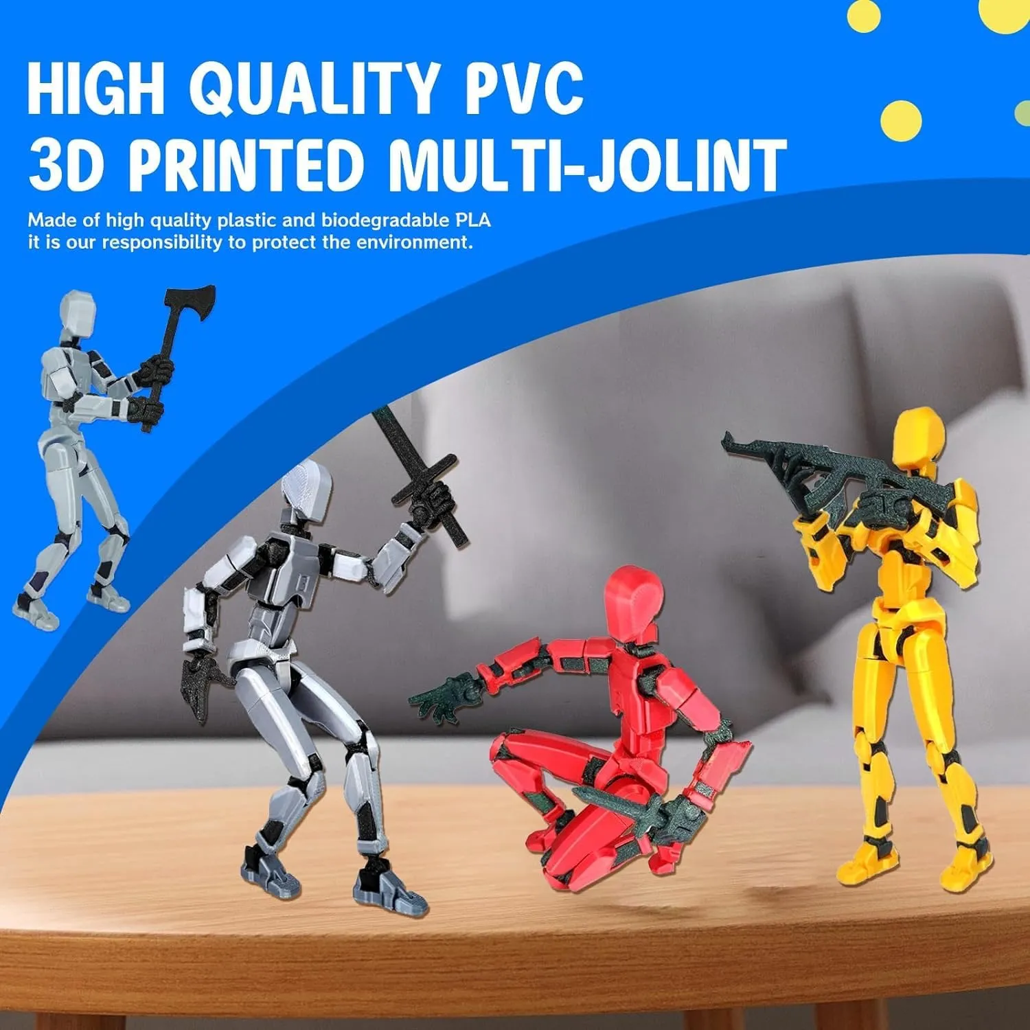 MerryXD T13 Action Figure,Assembly Completed Dummy Nova Titan Lucky 13 Action Figure 3D Printed Multi-Jointed Movable Toy Black