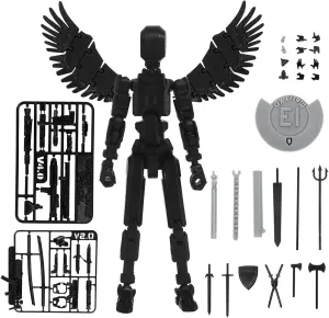 MerryXD T13 Action Figure,Assembly Completed Dummy Nova Titan Lucky 13 Action Figure 3D Printed Multi-Jointed Movable Toy Black