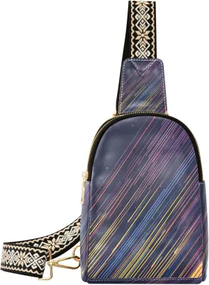 Meteor Element Crossbody Bag for Men and Women, Adjustable Shoulder Strap Sling Bag, Fanny Pack Sling Backpack Suitable for Outdoor, Running, Travelling