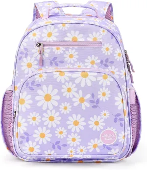 mibasies Kids Backpack for Girls: Girls Backpack 5-8 - Kindergarten Elementary School Bookbag for Girl - Daisy Purple