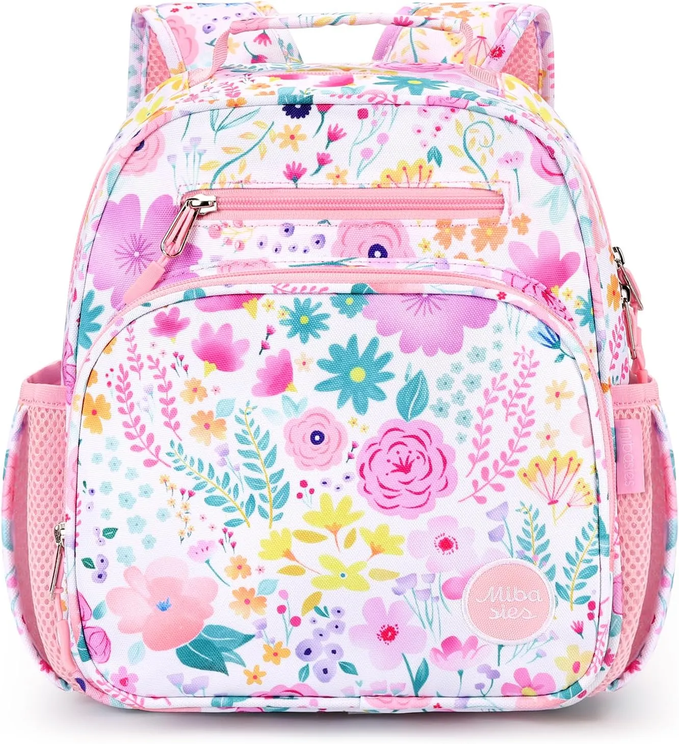 mibasies Toddler Backpack for Girls 2-4: Preschool Kindergarten Backpack - Cute Kids Backpacks for Girls - Flower Pink