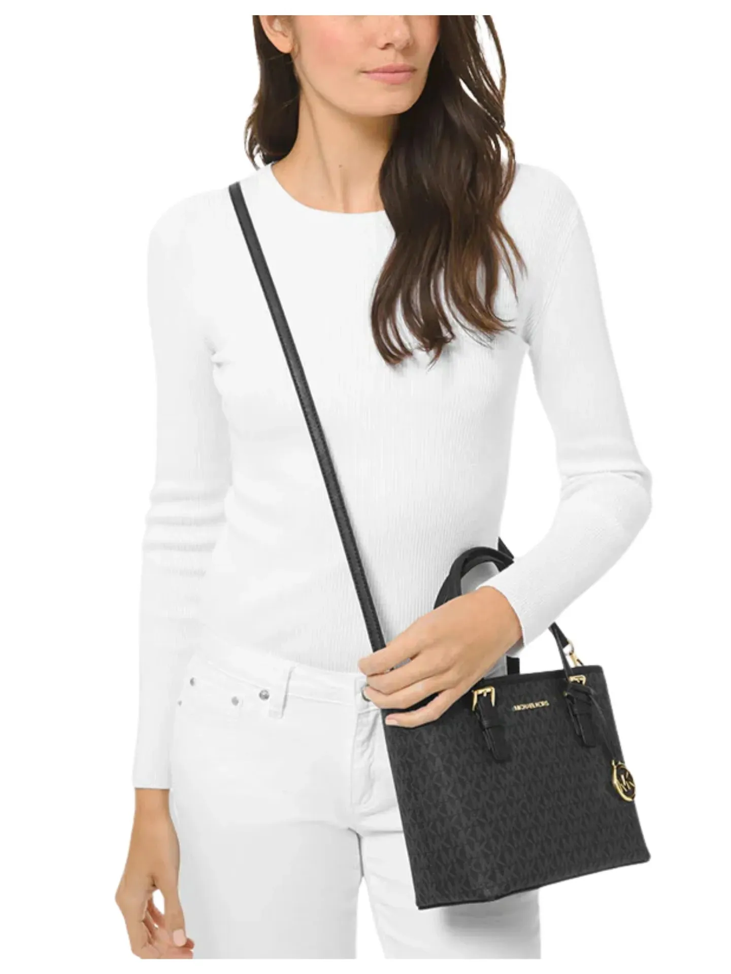 Michael Kors Jet Set Travel Extra-Small Convertible Top Zip Tote Black