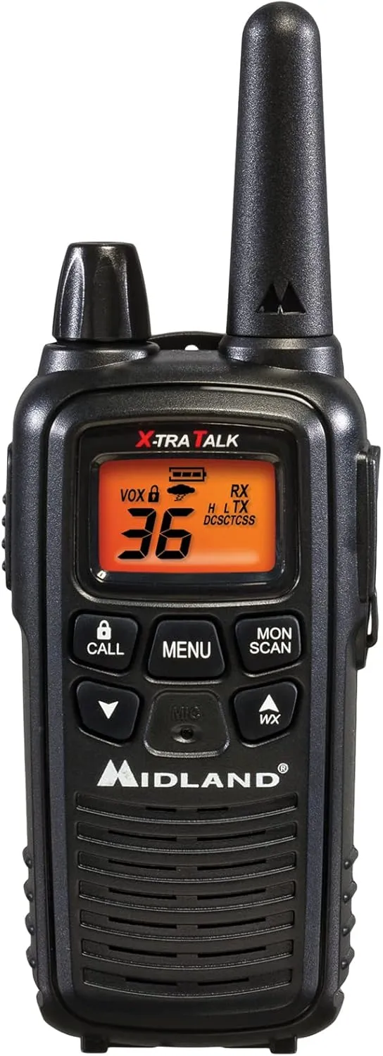 Midland LXT600VP3 36 Channel FRS Two-Way Radio - Up to 30 Mile Range Walkie Talkie - Black (Pack of 12)