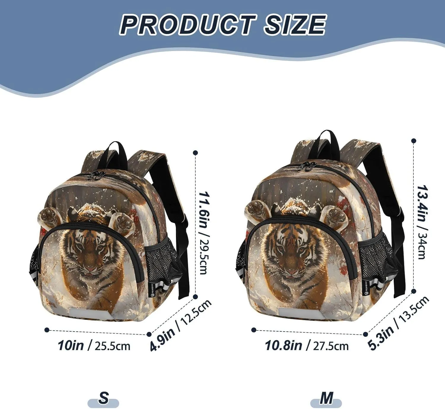 Mini Backpack Child Backpacks Toddler Backpack Travel Bag Angry Tiger for Kindergarten Elementary Boys Girls