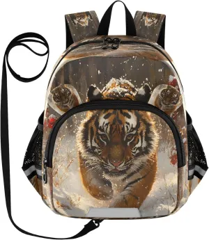 Mini Backpack Child Backpacks Toddler Backpack Travel Bag Angry Tiger for Kindergarten Elementary Boys Girls